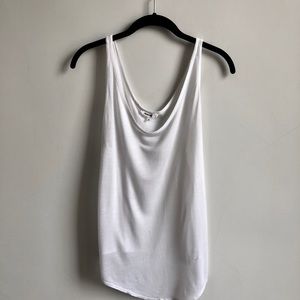 Helmut Lang White Tank Rounded Hem